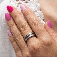 Zeeme Stainless Steel Ring Edelstahl mehrfarbig mit weißen Kristallen