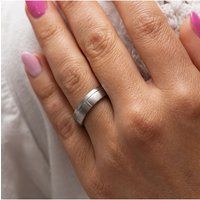Zeeme Stainless Steel Ring Edelstahl glanz/mattiert 6mm breit