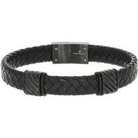 Zeeme Stainless Steel Armband Lederband braun mit Edelstahlverschluss