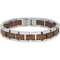 Zeeme Stainless Steel Armband Edelstahl zweifarbig matt glanz 21cm lang