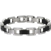 Zeeme Stainless Steel Armband Edelstahl poliert matt zweifarbig schwarz