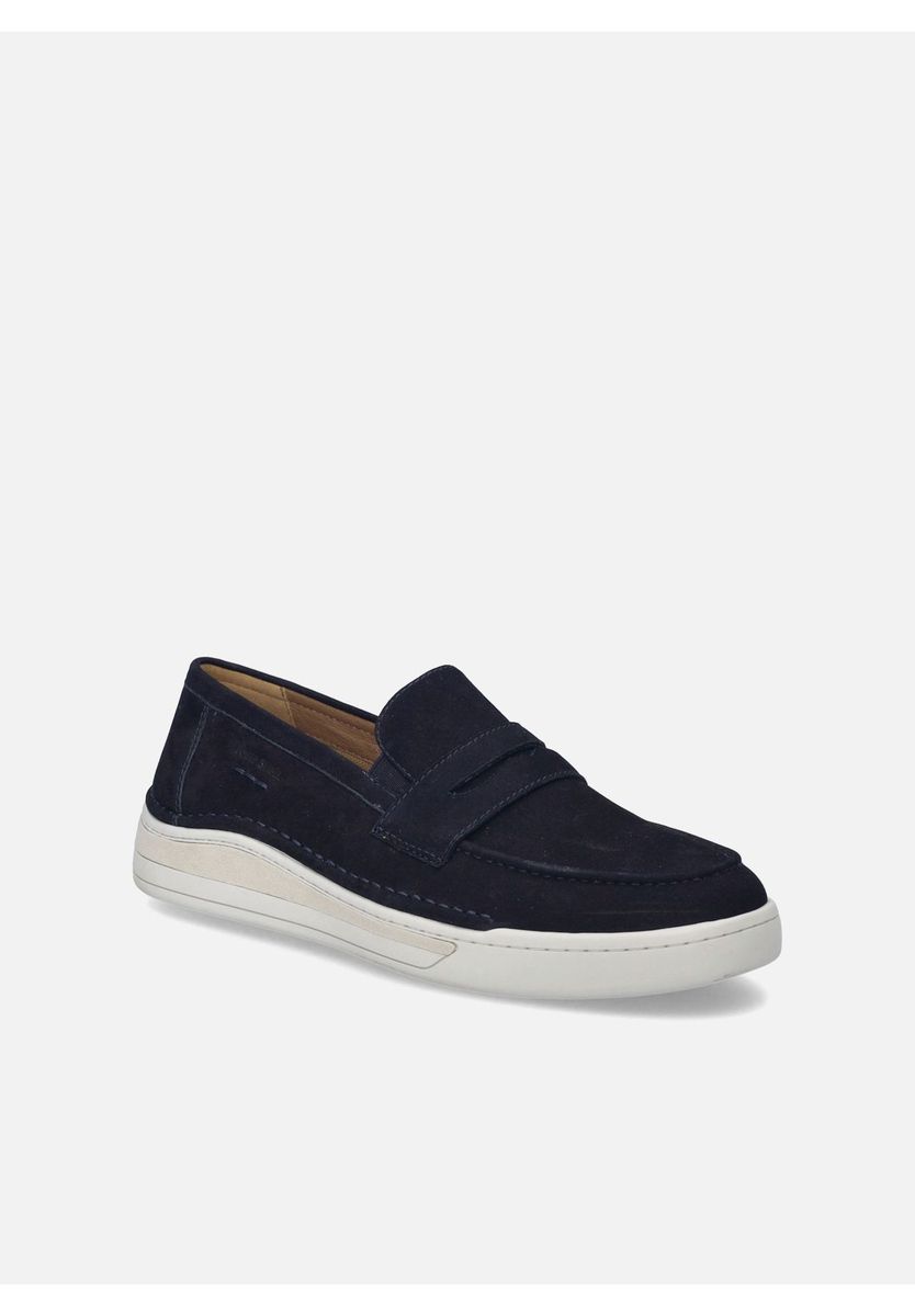 Marineblaue Wildleder-Slipper