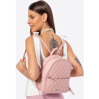 Wittchen Damenrucksack aus Kunstleder mit Ziernähten, Rosa, Öko-Leder