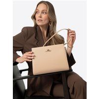 Wittchen Damen-Ledertasche mit Riemen, Beige, Naturleder