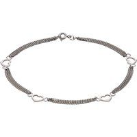 Zeeme Silber Fußkette Silber 925 mit Herz-Motiv 25cm lang
