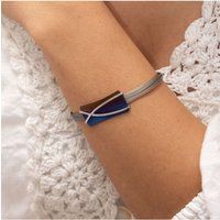 Zeeme Stainless Steel Armband Edelstahl mit Titan mehrfarbig 17+3cm lang