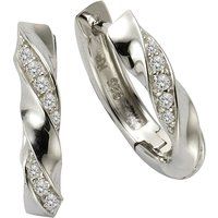 Zeeme Silber Ohrringe Silber 925 Zirkonia weiß