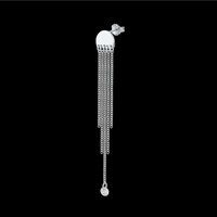 Zeeme Silber Ohrringe Silber 925 rhodiniert 70mm lang mit Zirkonia-Steinen