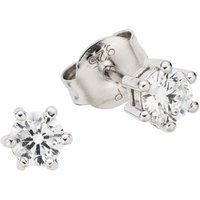 Zeeme Silber Ohrringe Silber 925 rhodiniert mit weißen Zirkonia-Steinen