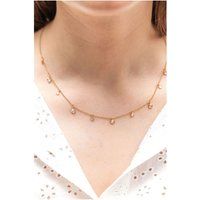 Zeeme Silber Halskette Silber 925 vergoldet mit Zirkonia weiß