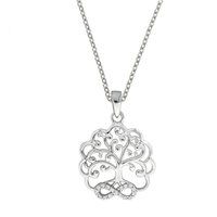 Zeeme Silber Halskette 925 Sterling Silber rhodiniert Lebensbaum
