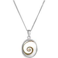 Zeeme Pearls Halskette Silber 925 rhodiniert mit weißer Muschel 45cm lang