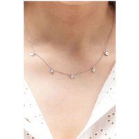 Zeeme Silber Halskette Silber 925 rhodiniert mit Zirkonia weiß