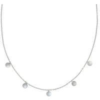 Zeeme Silber Halskette 925 Sterling Silber rhodiniert Plättchen-Anhänger 42+3cm