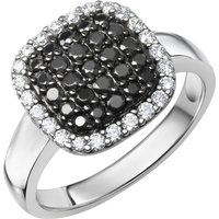 Zeeme Silber Ring 925/- Sterling Silber rhodiniert Zirkonia