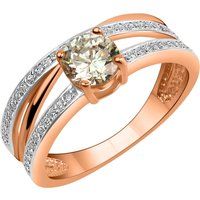 Zeeme Silber Ring 925/- Sterling Silber Rosevergoldet Zirkonia