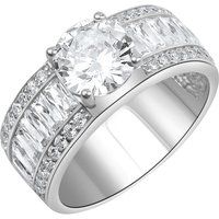 Zeeme Silber Ring 925/- Sterling Silber rhodiniert Zirkonia
