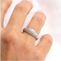 Zeeme Silber Ring Silber 925 rhodiniert mit Zirkonia weiß