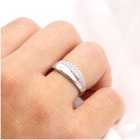 Zeeme Silber Ring Silber 925 rhodiniert mit Zirkonia weiß