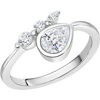 Zeeme Silber Ring Silber 925 rhodiniert mit Zirkonia weiß