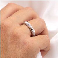 Zeeme Silber Ring Silber 925 rhodiniert mit Zirkonia weiß
