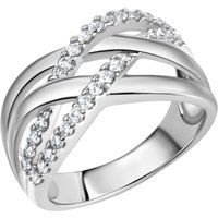 Zeeme Silber Ring Silber 925 rhodiniert mit Zirkonia weiß