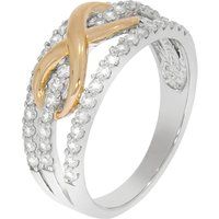 Zeeme Silber Ring Silber 925 zweifarbig mit Unendlichkeits-Motiv