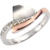 Zeeme Silber Ring Silber 925 zweifarbig mit Zirkonia weiß