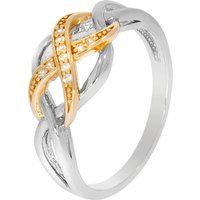 Zeeme Silber Ring Silber 925 zweifarbig mit Unendlichkeits-Motiv