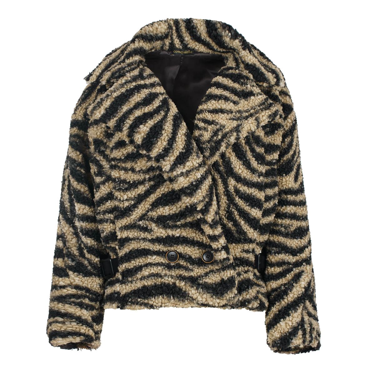 Safari-Elegance-Kunstpelzjacke