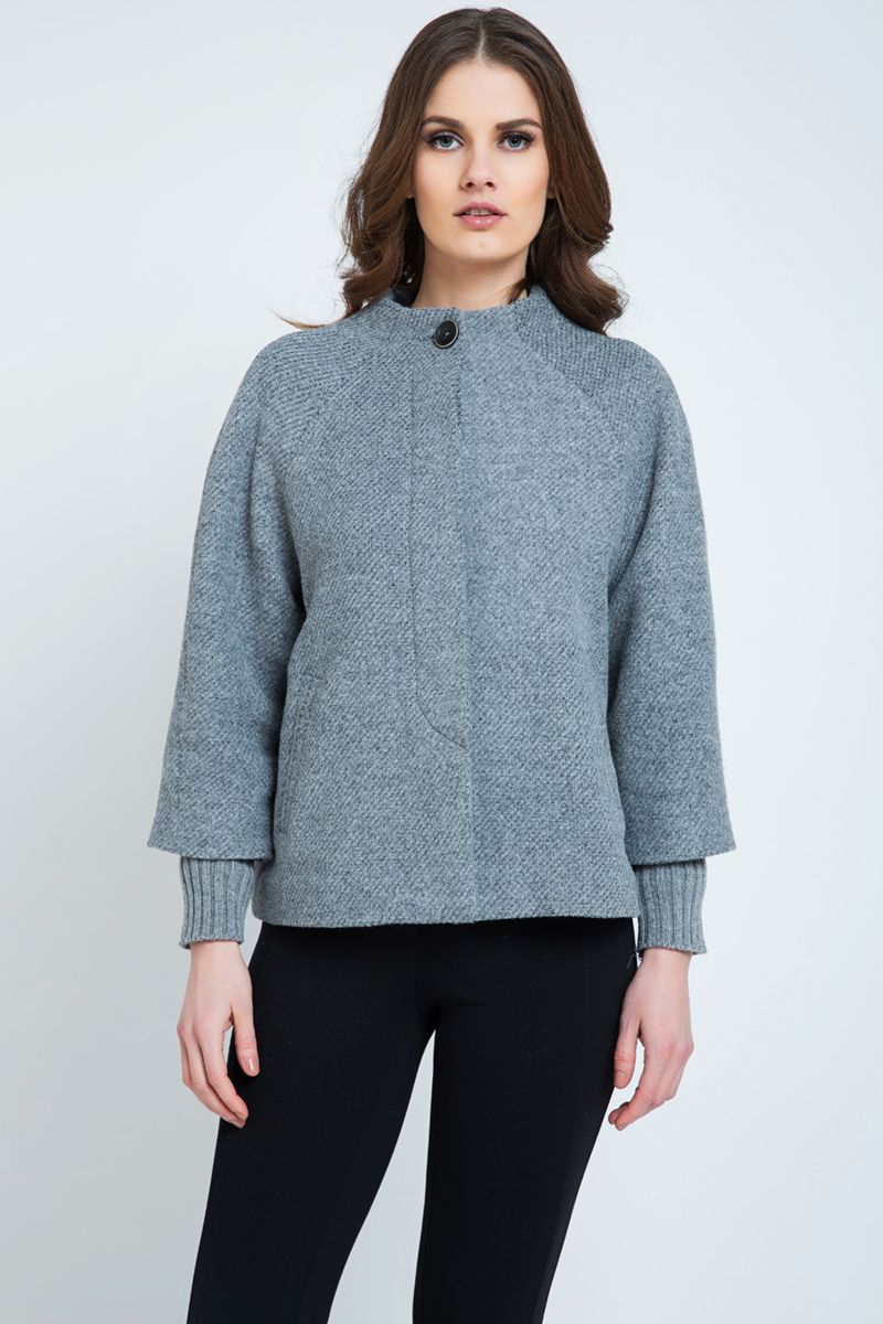 Jacke mit Knopfleiste und elastischen Manschetten