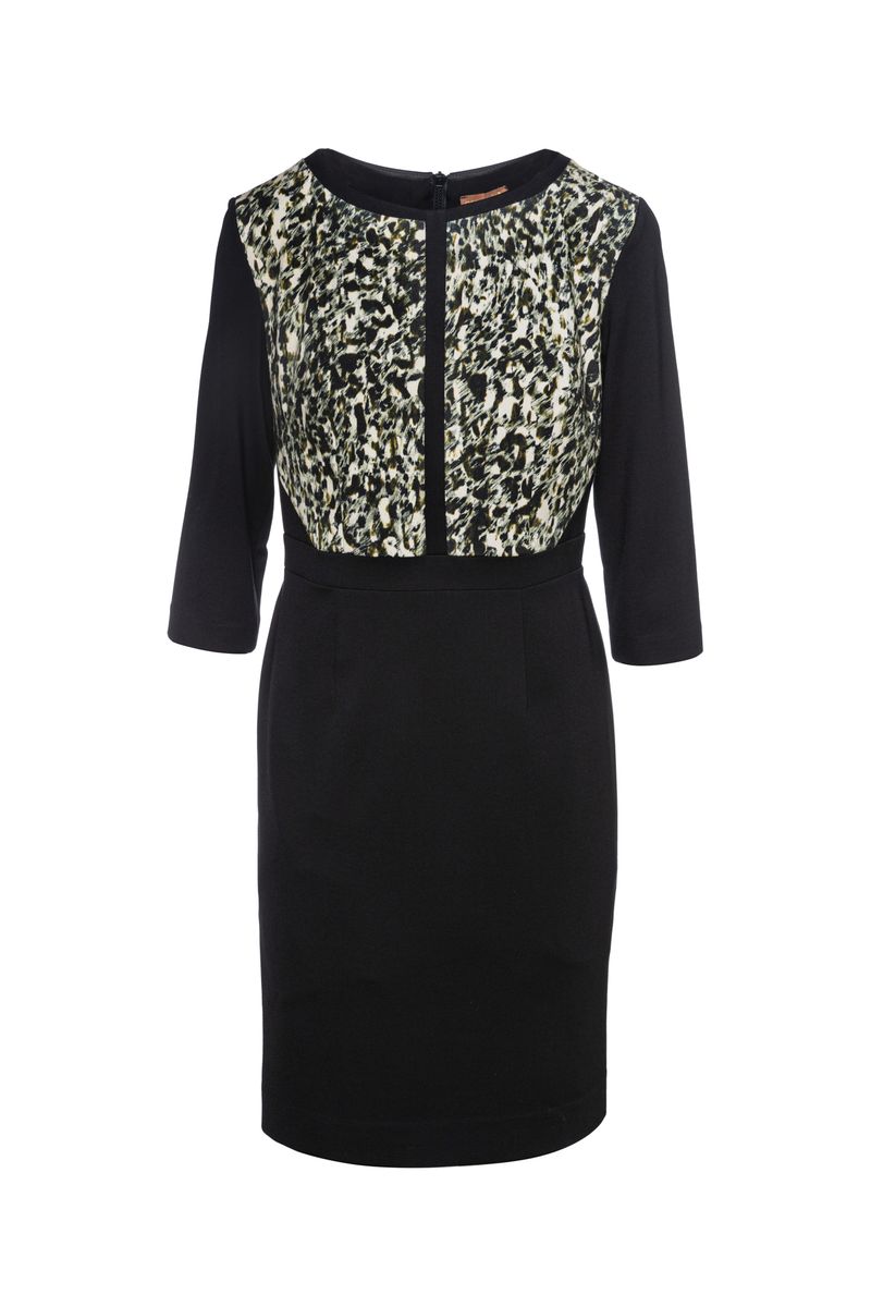 Gerades Kleid mit Tierprint-Detail