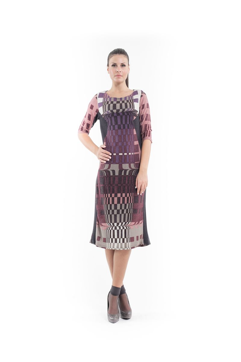 Geometrisch gemustertes Pulloverkleid