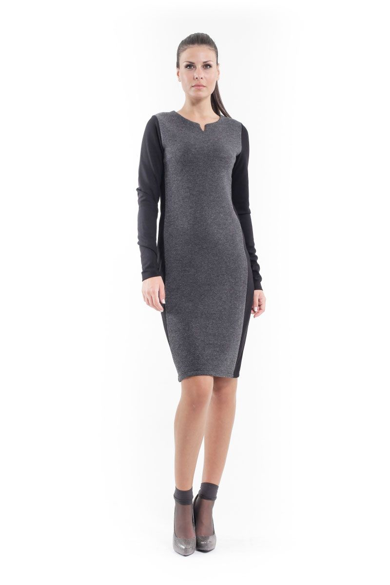 Gerades Kleid aus Wollmischung