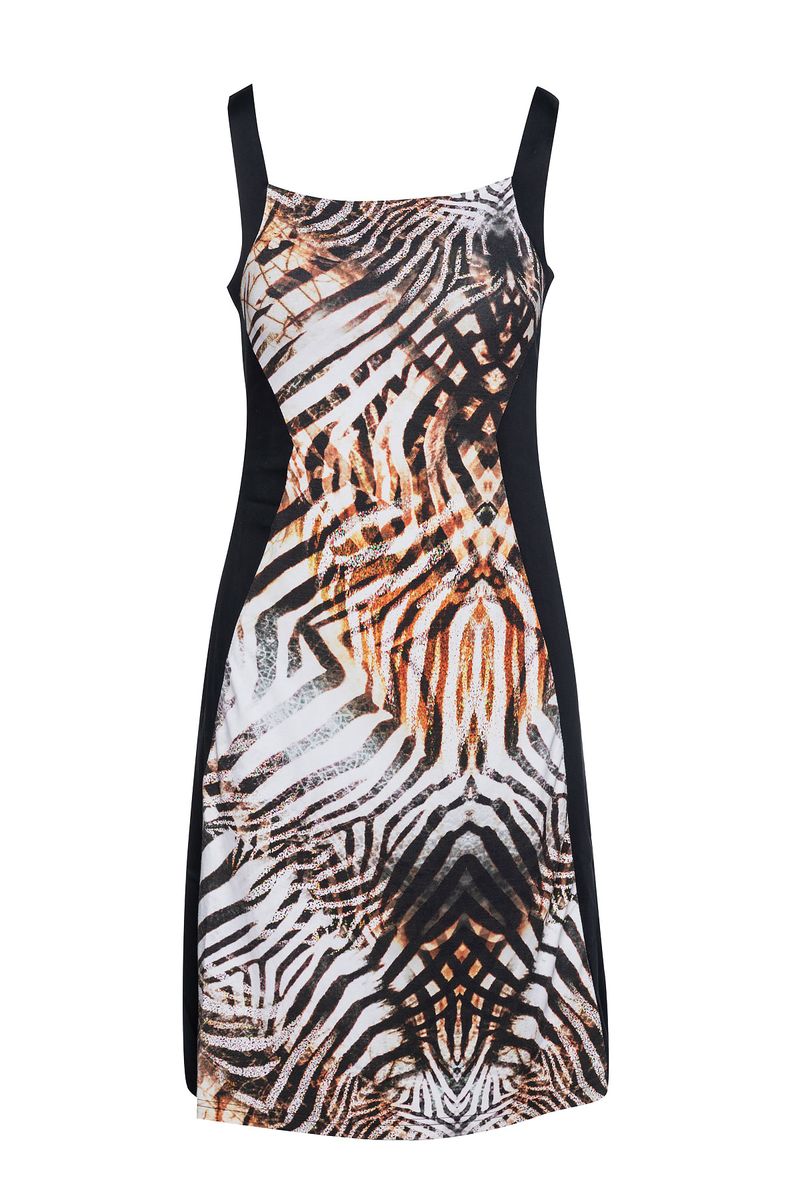 Kleid mit Tiermuster und Paneel-Detail