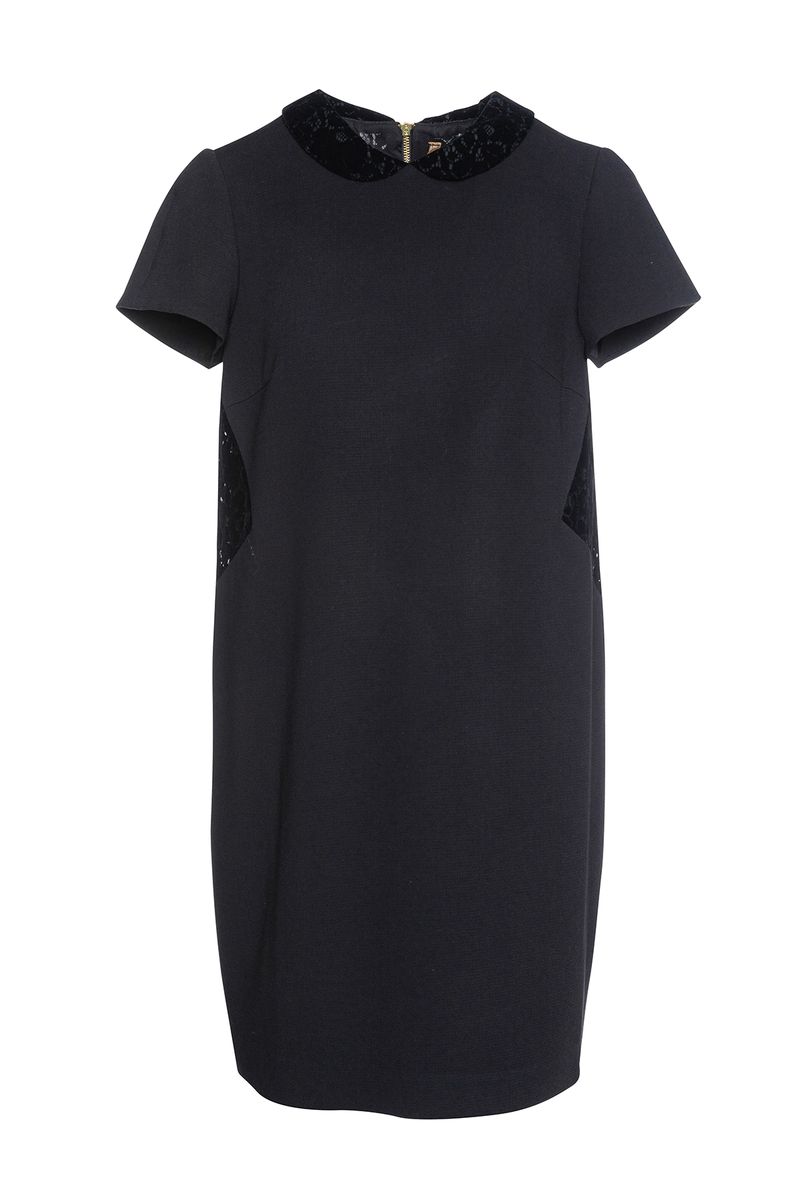 Schwarzes Kleid mit Spitzendetails