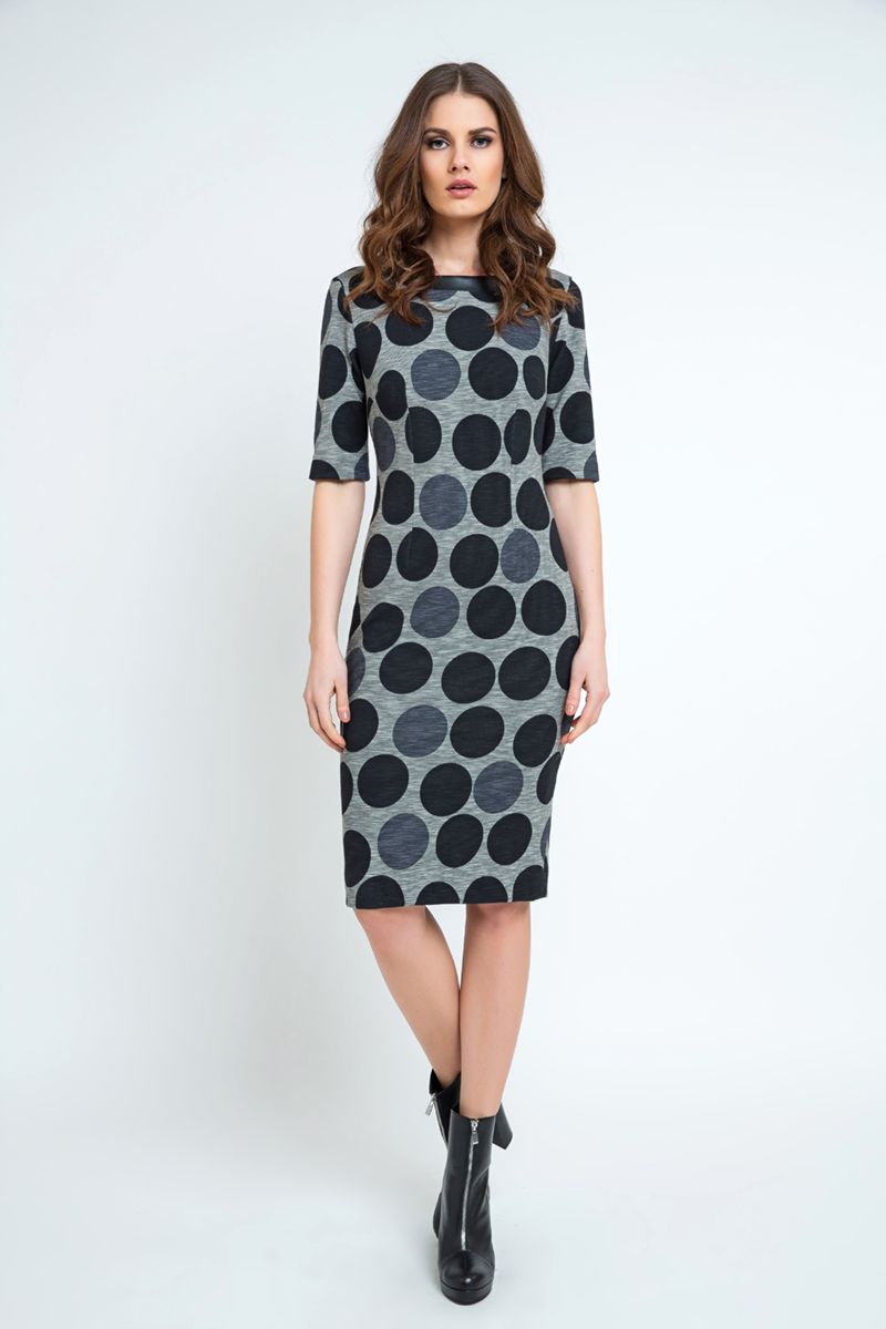 Tailliertes Midikleid mit Polka Dot