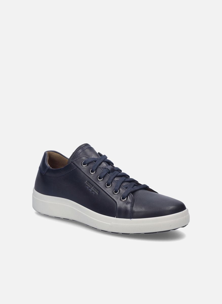 Eleganter marineblauer Leder-Freizeitsneaker