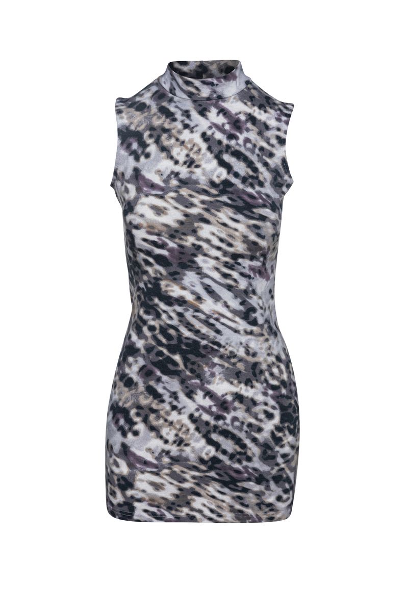 Stretch-Minikleid mit Tiermuster