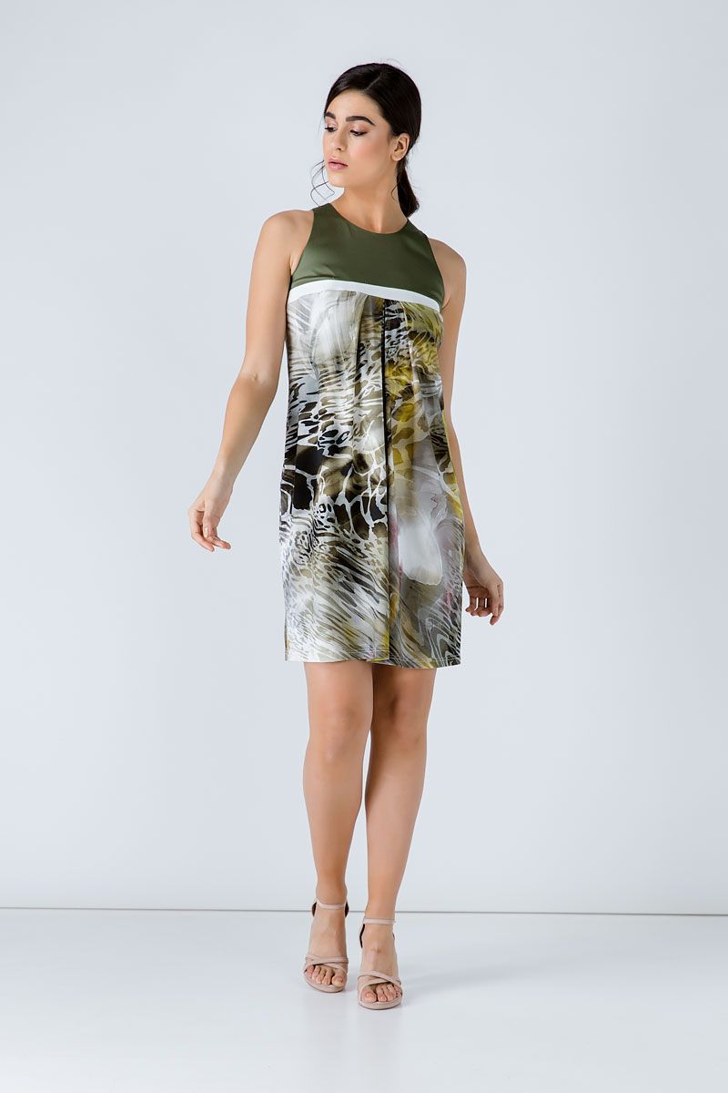 Tropisches Mirage-Jerseykleid