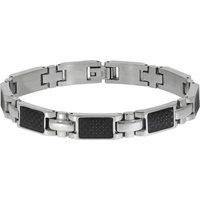 Zeeme Stainless Steel Armband Edelstahl poliert mit Carbon-Einlagen 20,5cm lang