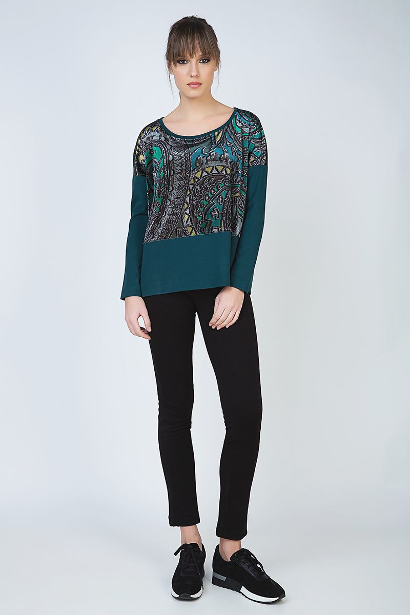 Langärmeliges Print-Top