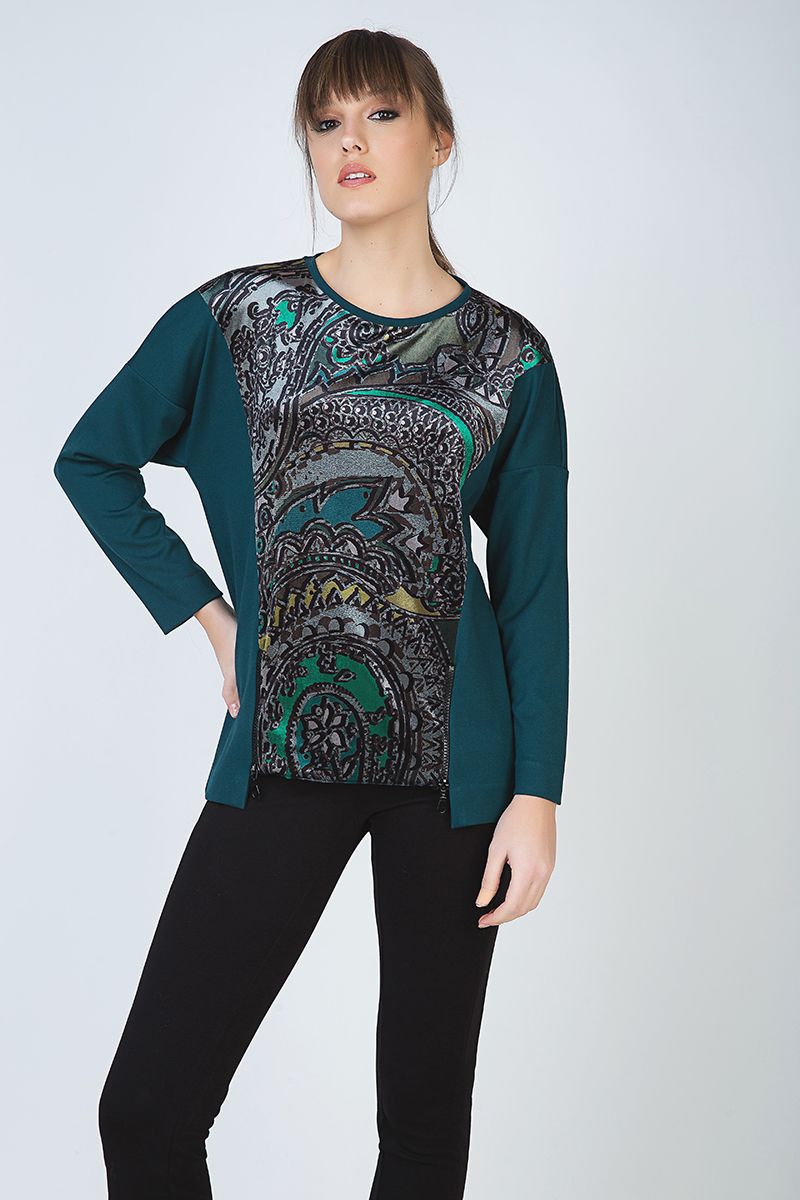 Top mit Batwing-Druck