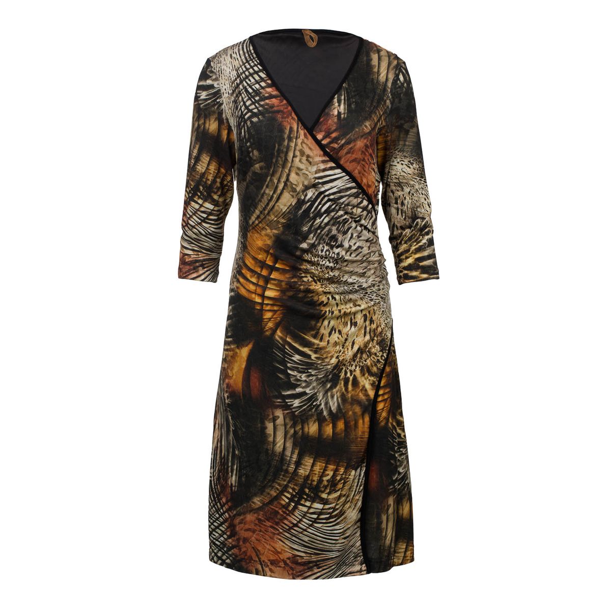 Abstraktes Crossover-Kleid mit Tiermuster