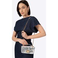 Wittchen Mini-Umhängetasche für Damen aus glänzendem silbernem Öko-Leder