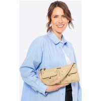 Wittchen Damen-Schultertasche mit Fächern, beige Baumwolle