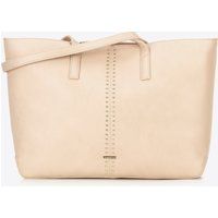 Wittchen Damen-Einkaufstasche aus Kunstleder mit Nieten, beige, Öko-Leder