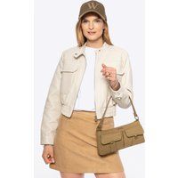 Wittchen Damen-Schultertasche mit Taschen, khaki, Baumwolle