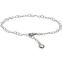 Zeeme Silber Fusskette Silber 925 mit Herz-Motiv 23-26cm