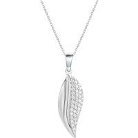 Zeeme Silber Halskette Silber 925 rhodiniert mit Zirkonia weiß